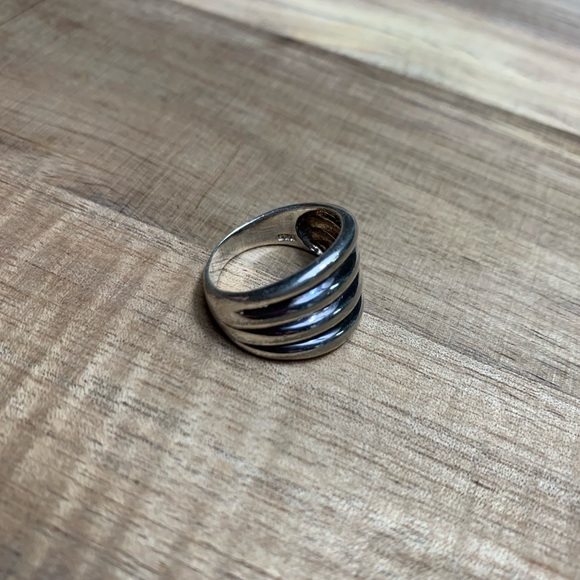 Four Row Layered Sterling Silver Ring - Picture 3 of 6